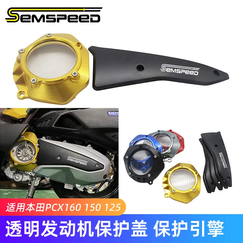 Transparent Clutch Cover For Honda PCX 125 160 ADV 160 2021-2024 Motorcycle Engine Protection CNC See-Through Clutch Cover