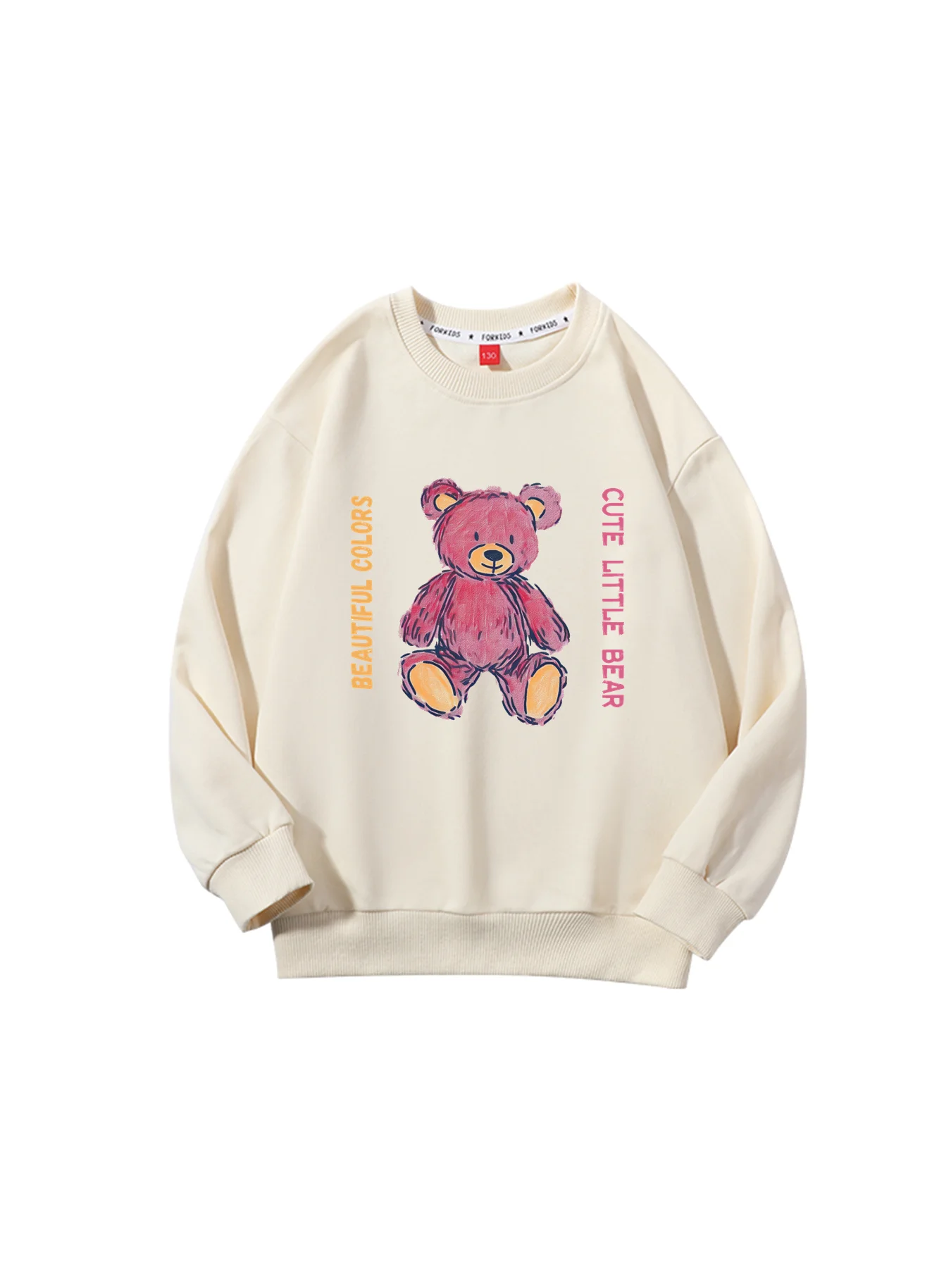 Cute Bear Kids Clothes Spring Girls Clothing Cotton Tops Casual Wear  Romantic Pink Bear Print Children Hoodies Sweatshirt Fall