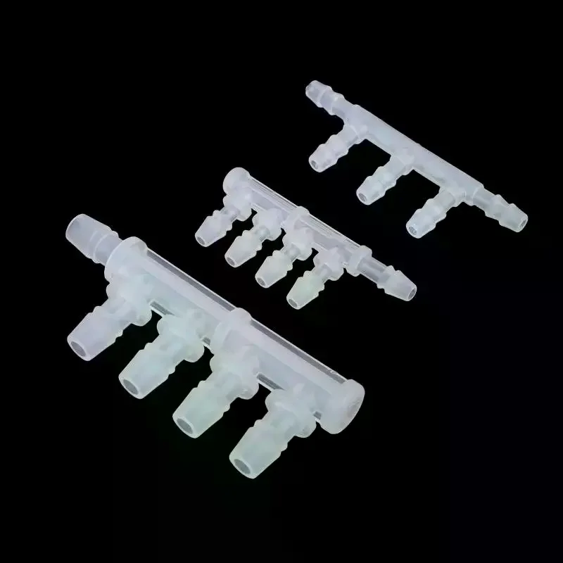 5Pcs 2.4~6.4mm 5-Ways Food Grade PP Plastic Pipe Splitter Distributors Barbed Water Air Hose Connectors