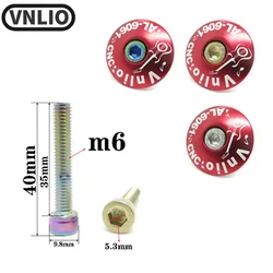 Vnlio bicycle earphone with cap screw rod top cover bolt M6x35mm mountain bike road fixed gear bicycle parts