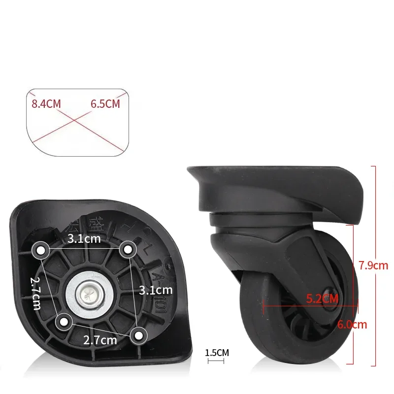 Replacement Wheels For the Popular Hongsheng A-101 Luggage Trolley Suitcase with Silent Smooth Rolling Bearing 360° Rotation