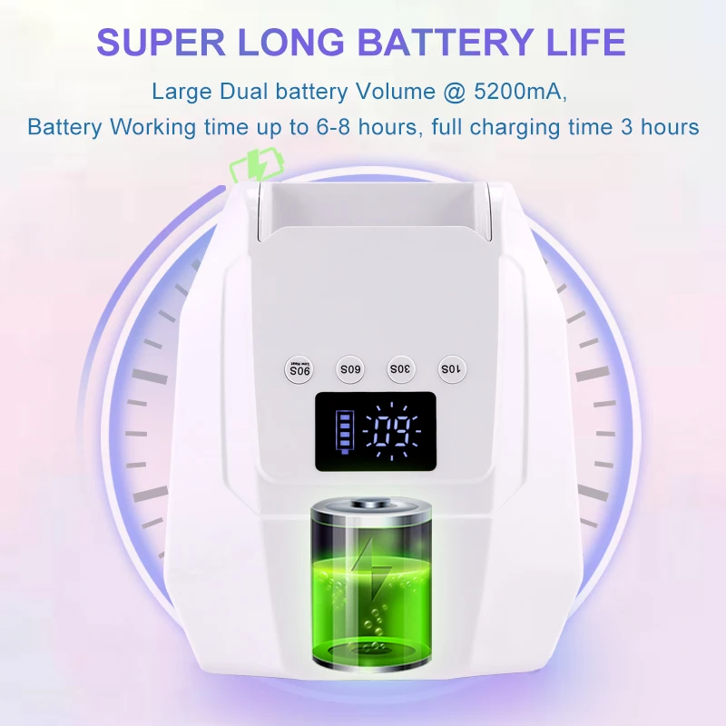 New Design 98W Pro Cure Fast Curing Red Light Led Gel Light Manicure Cordless Low Heat LED Nail Lamp Rechargeable Nail Dryer