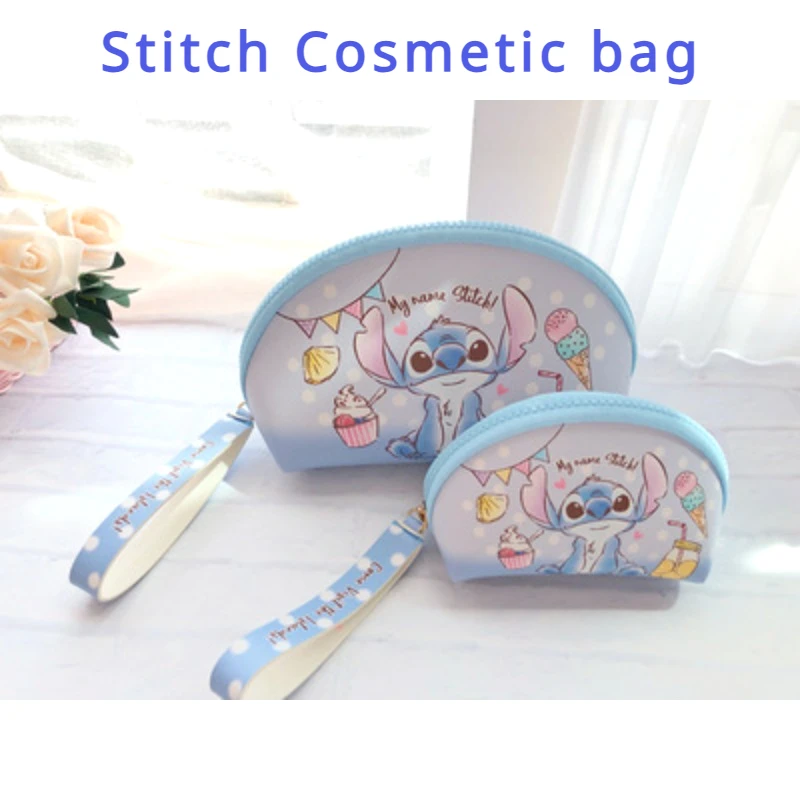 2pcs Disney Kawaii Anime Cosmetic Bag Cute Stitch Pooh Bear Chip 'n' Dale Suitability Outdoors BeEasy To Carry about Girls Gifts