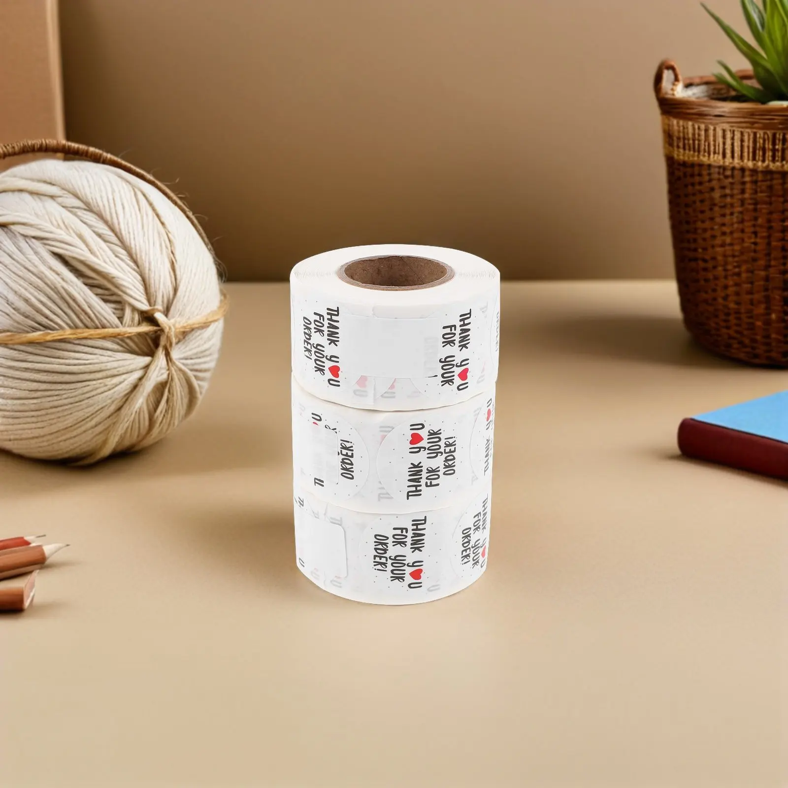 

3 Roll Thank You Stickers Roll Round Self-Adhesive Labels for Envelope Seal Box Packaging Present Wrapping Appreciation Sealing