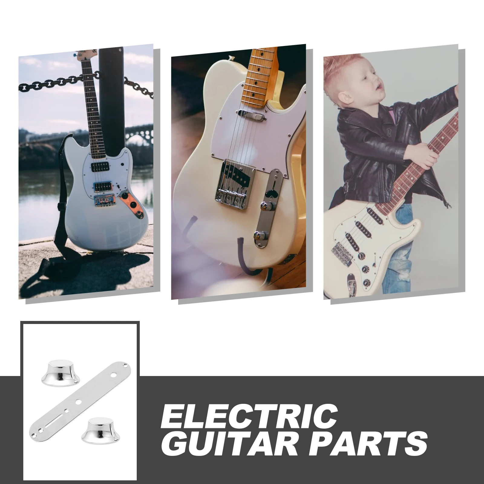 

Guitar Electric Knob for Guitars Potentiometer Knobs Silver Volume Control Caps