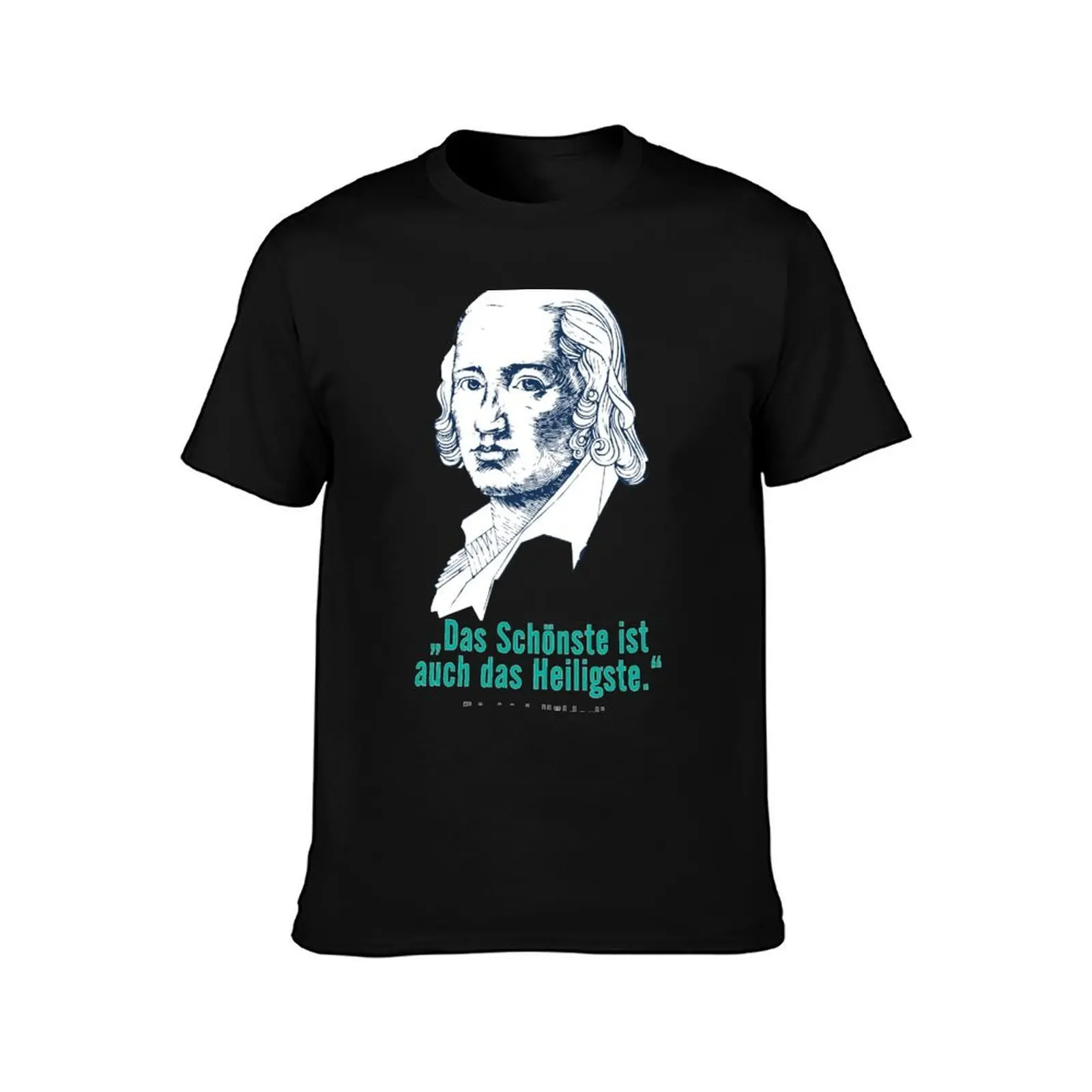 Friedrich H?lderlin quote, The most beautiful is also the holiest, poet from Tübingen T-Shirt, Summer Casual Cotton Tee