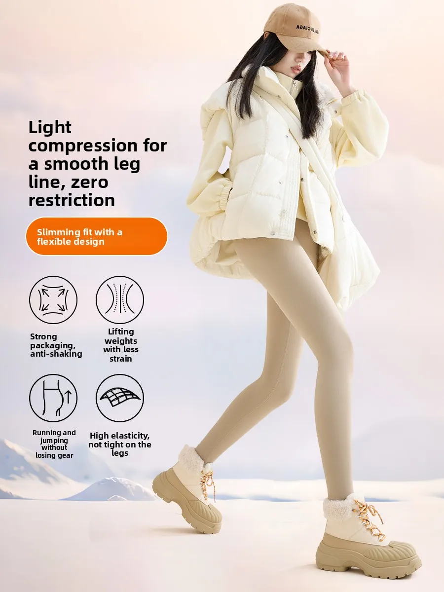 Pantaloni da yoga in pelle arca foderati in Fce a vita alta Pantaloni da donna autunno inverno primavera con serraggio termico addome Faion