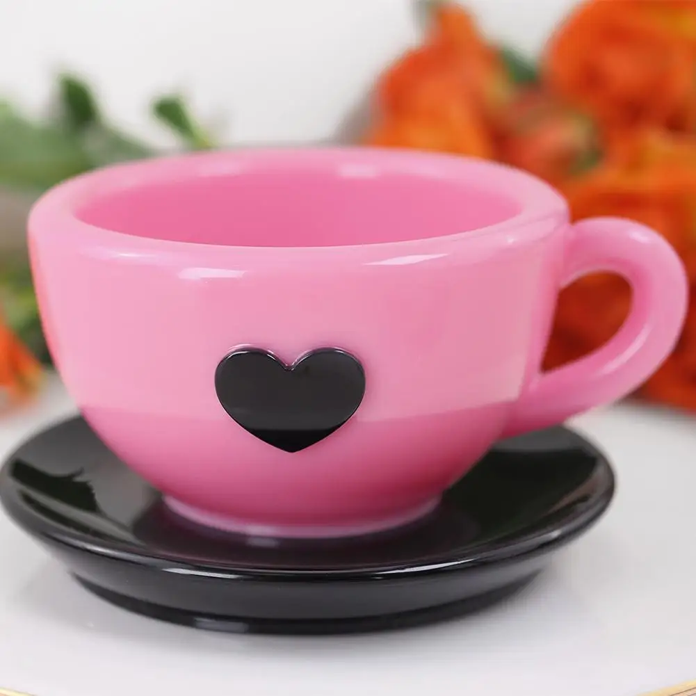 3D Love Heart Teacup Silicone Mold DIY Handmade gypsum Cement Coffee Cup Saucer Epoxy Resin Mold Milk Cup Mold Home Decor Gift