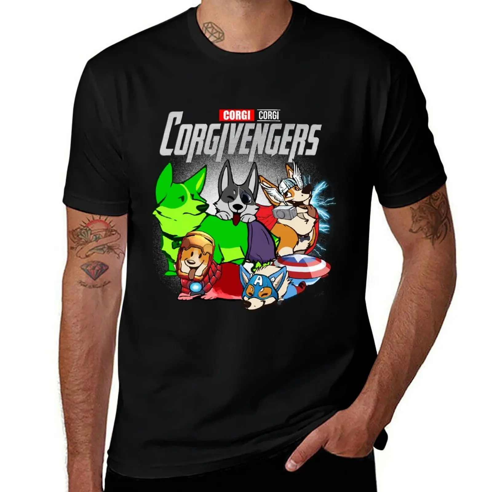 CORGIVENGERS ASSEMBLE, Cute Corgi Dog Lovers T-Shirt Casual Daily Graphic Tee T-Shirt