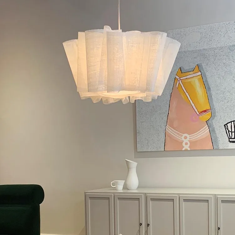 

Art lamp restaurant chandelier Japanese-style wabi-sabi retro dining table lamp art medieval fabric art bed and breakfast room