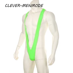 Sexy Herren Erotische Dessous Badeanzug Träger Borat Mankini Einteiliges V Sling Stretch Singlet Bodysuit Höschen Stretch