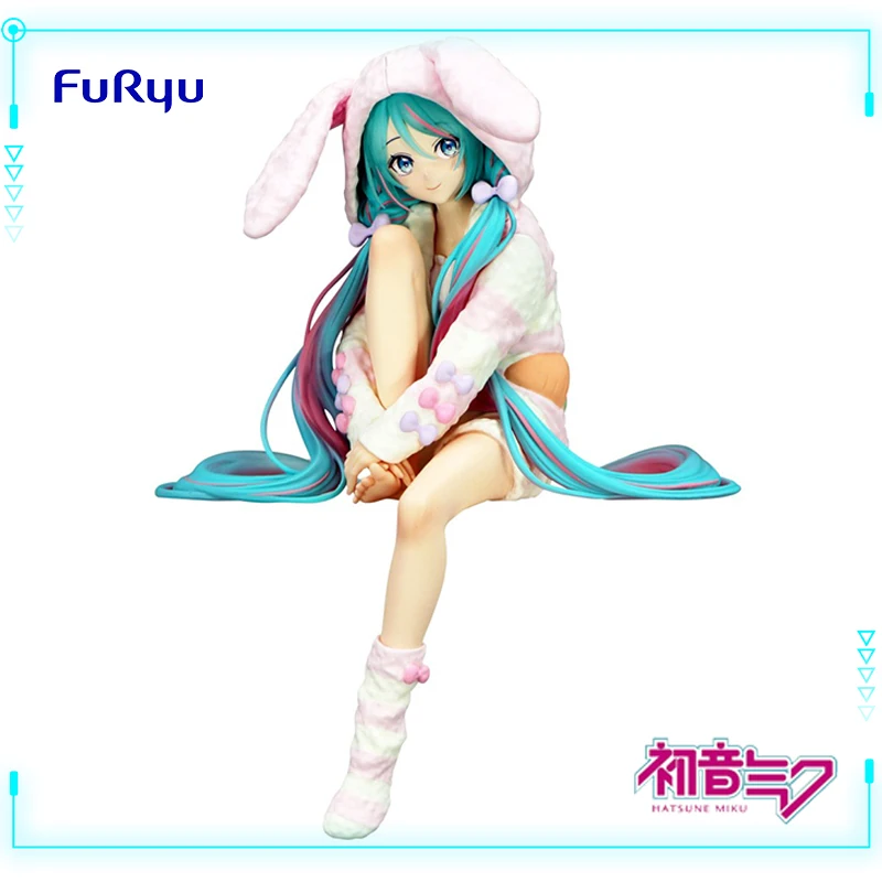 furyu-original-genuine-vocaloid-singer-hatsune-miku-noodle-stopper-figure-rabbit-ear-pajamas-11cm-model-toy-figures-xmas-gift