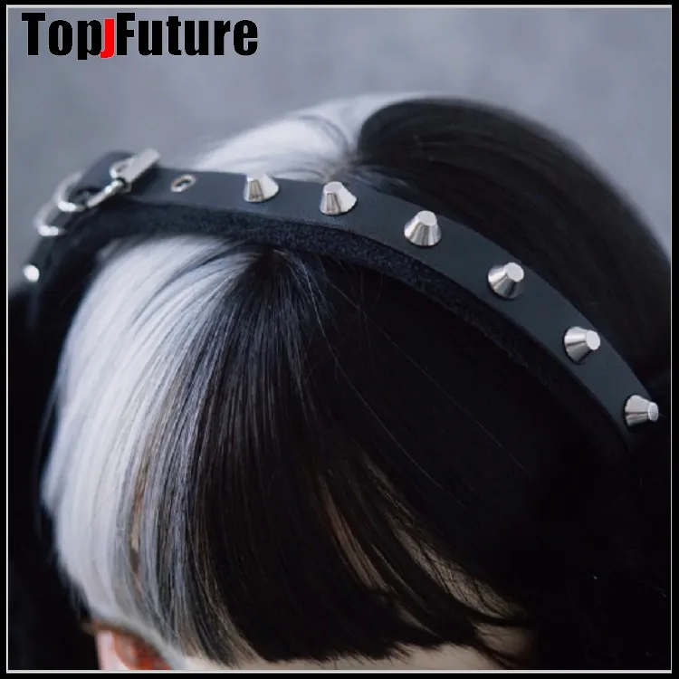 Harajuku-orejeras de felpa con cadena de Metal para mujer, orejeras cálidas con remache negro de piel sintética para invierno