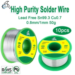 50g Lead-free Solder Wire SN99.3 Cu0.7 Environmental Protection Tin Wire Flux Reel Welding Line Soldering Wire Roll High Purity
