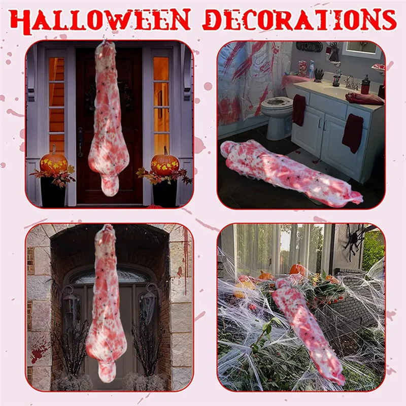 Hot Inflatable Corpse Scary Hanging Halloween Decor Outdoor Scary Corpse in Bag Hallowmas Creepy Haunted House Prop