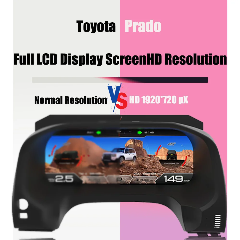 12.3Linux System Car Digital Cluster Virtual CockPit For Toyota Prado LC150/LC120 2004-2023 Speedometer LCD Dashboard Instrument