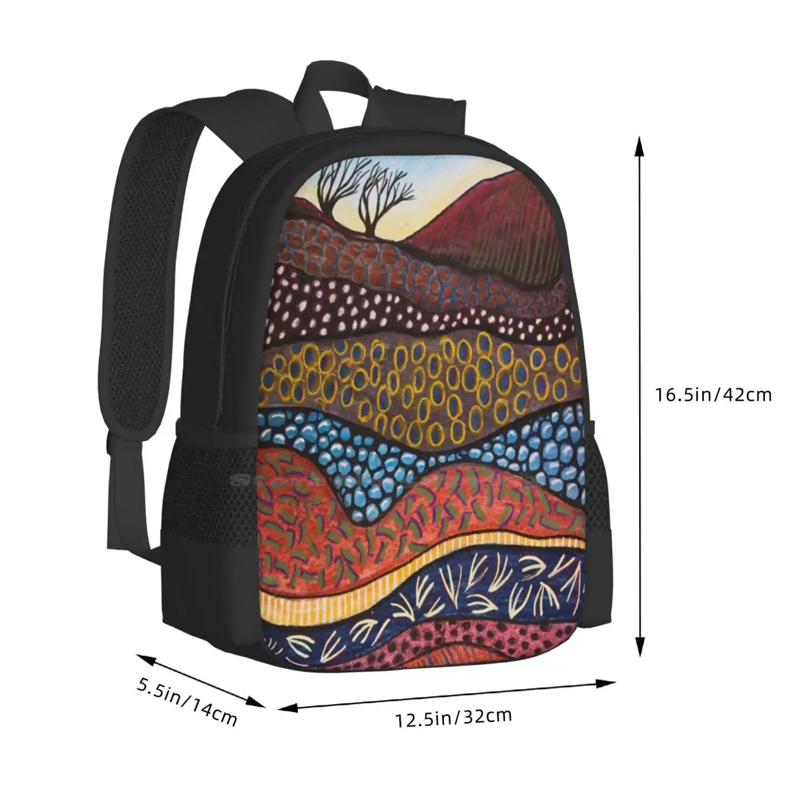 Pastels-morral para Estudiante Universitario adolescente, mochila con diseño de patrón, bolsas de diseño, diseño de paisaje