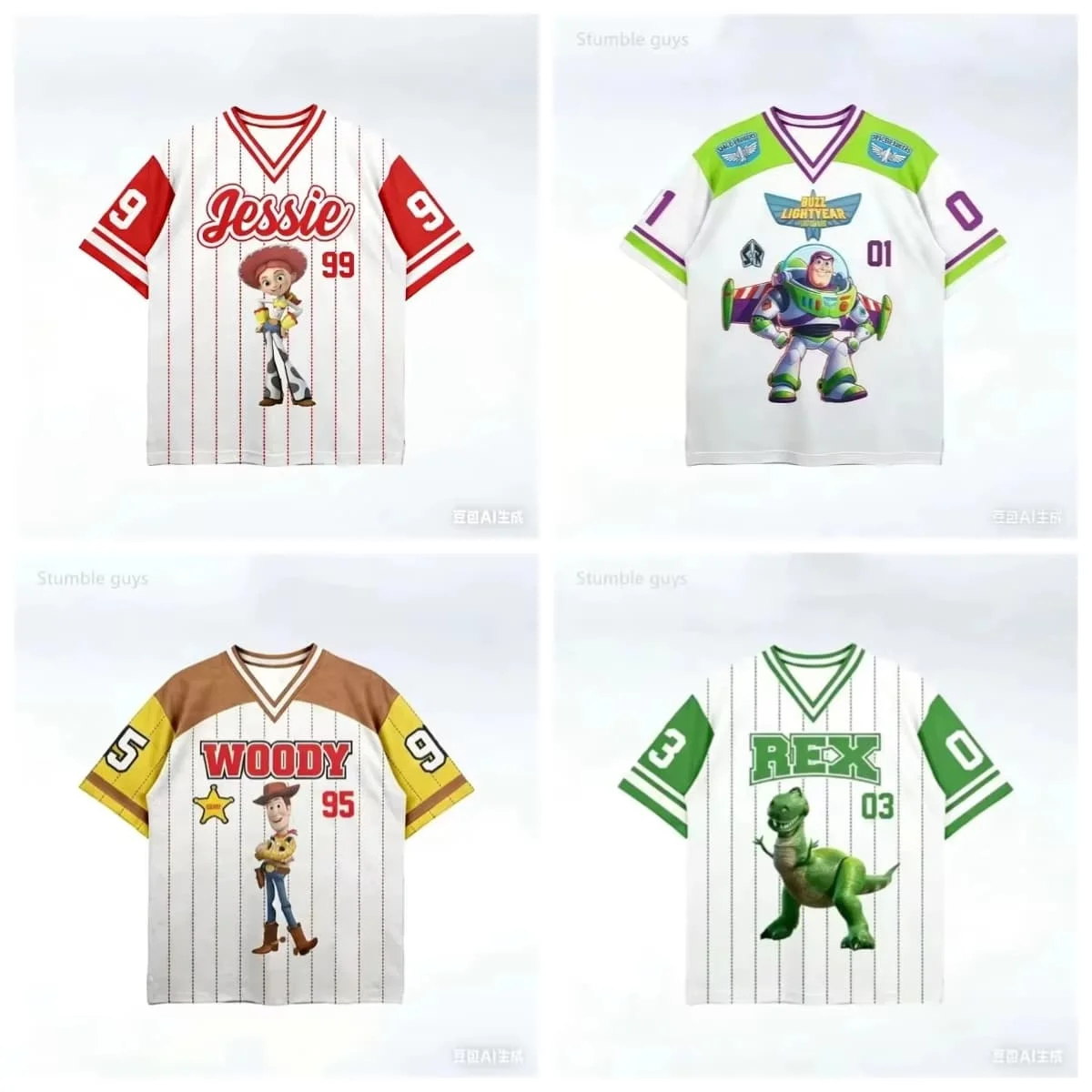 New Toy Story T-shirt Boy Buzz Lightyear Family Matching Costume Cosplay Top Woody T-shirt Costume Men and Women Colthing Tees