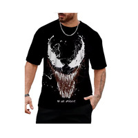 Marvel Venom Man Casual Shirt Y2K Clothes Men's T Shirts Boys Tops T-shirt Streetwear Youngla Short Sleeve Male Oversize Wear