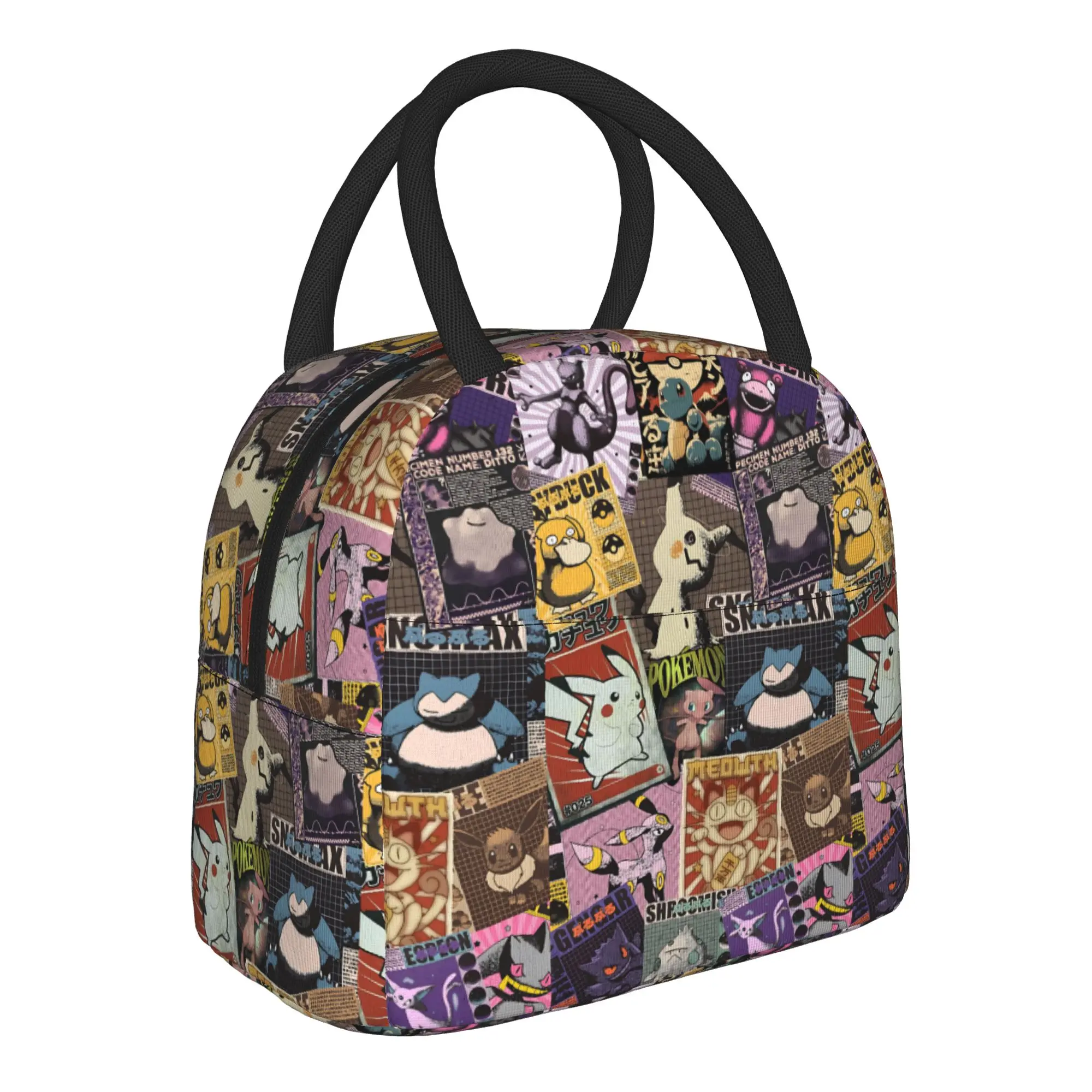 Pokemon Halloween Gengar Handbag Insulated Lunch Bag Ice Pack Rice Bag  bolsa Student Bento Lunch Handbag Insulation