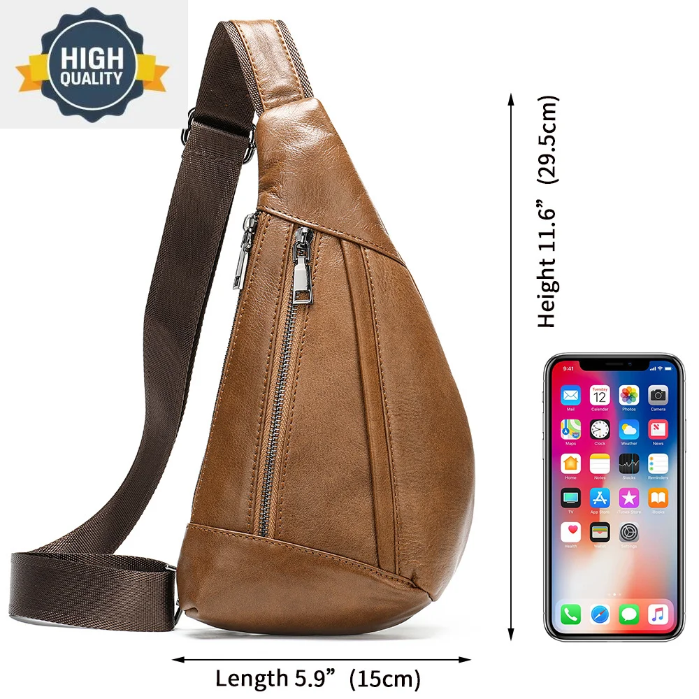 

Genuine Bag Leather Men's Crossbody For Messenger s Shoulder/Chest s Small Chest Pack 7025