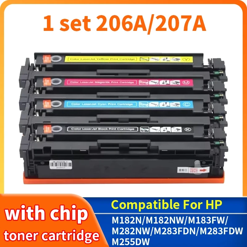 

207a W2210A 206a W2110A Тонер-картридж, совместимый с HP Laserjet Pro MFP M283fdw M283fdn M282nw M255 M255dw M255nw с чипом