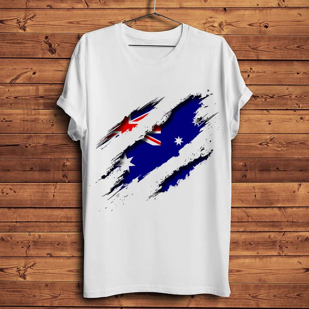 Camiseta con estampado 3D de la bandera de Corea del Sur, Japón y Australia para hombre, camisa blanca corta informal, ropa de calle unisex