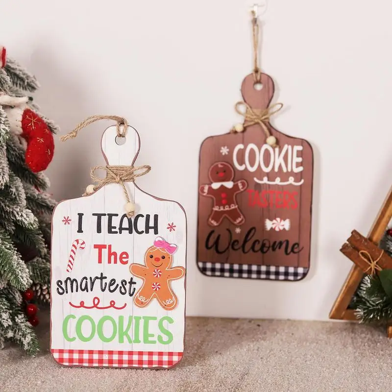 Christmas Gingerbread Man Wooden Ornaments Christmas Tree Gingerbread Decor Christmas Gingerbread Hangings Sign Welcome Front