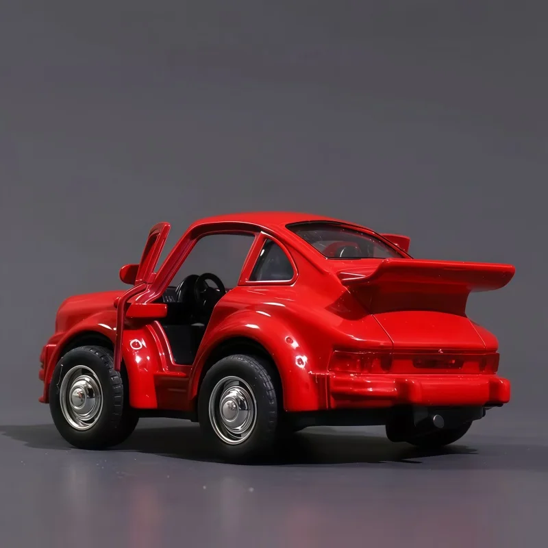 Retro cartoon Tail-Fin Alloy Toy Car, Pull-Back Alloy Car Model, with Doors That Open, Collectible Display Gift for Adults view 4