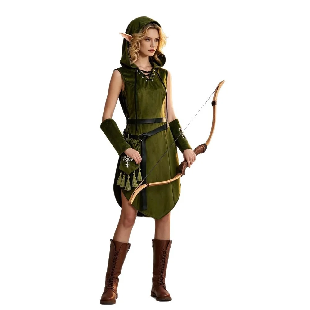 Disfraz de Reina Elfa 2026 para Cosplay de Halloween, Traje de Reina Elfa para Mujer, Ropa de Verano a la Moda, Fabricante Chino