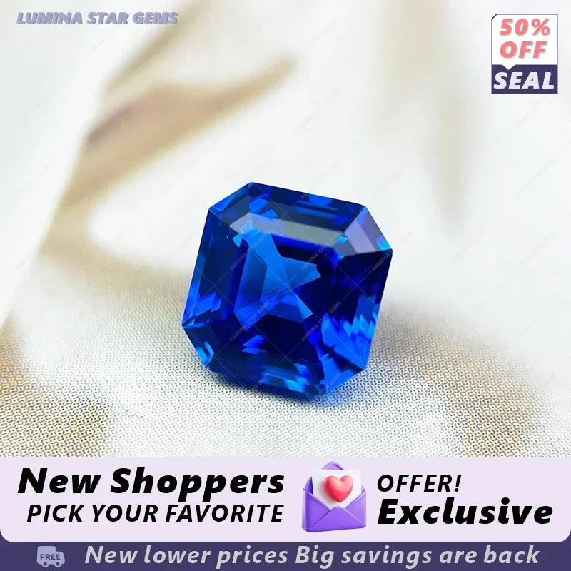 

TOPTHot Sales Lab Grown Cobalt Spinel Asscher Cut Gemstone for DIY Ring Necklace Earrings Main Materials Selectable Certificate