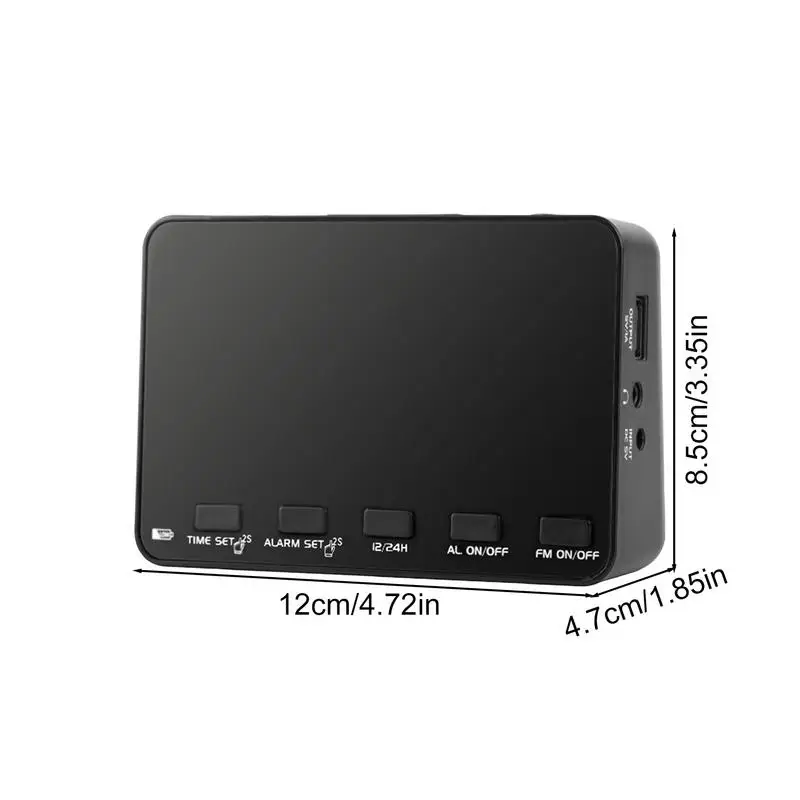 Radio despertador para dormitorio, Radio FM, reproductor de reloj despertador FM multifuncional para dormitorio, hogar, adolescentes, niños, adultos, niñas, vida diaria