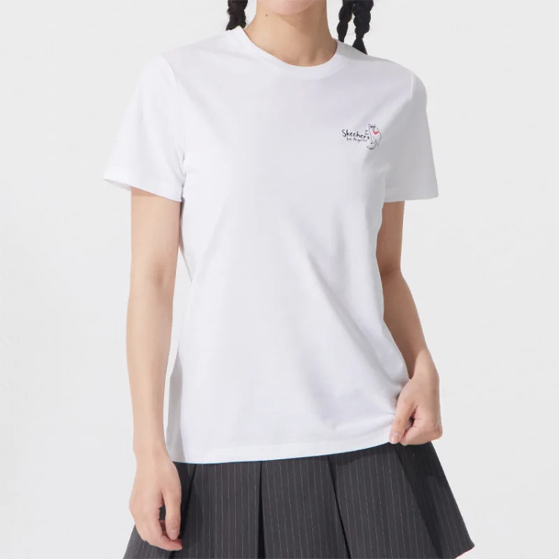 Skechers short-sleeved women's summer sports fitness casual running breathable round-neck T-shirt P225W302-0019