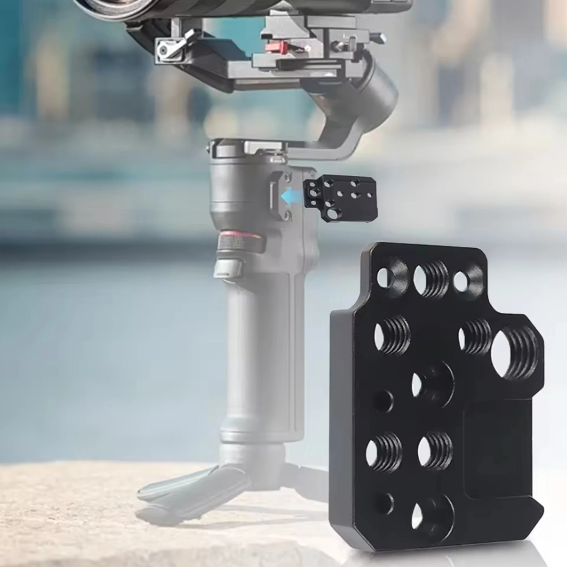 Side Extension Plate Mount for DJI Ronin S/SC/RS2/RSC2,Monitor Holder Mount with 1/4 3/8 Threaded Holes Cold Shoe Mount - Image 5