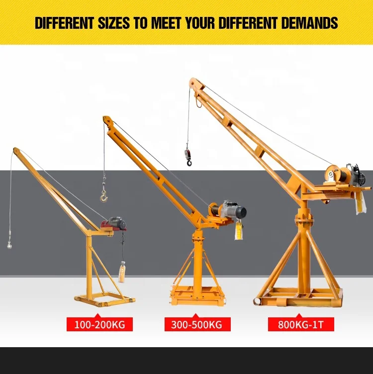 Outside crane Small Construction Equipment Mini Crane 800Kg Full set 800kg-30m-220v