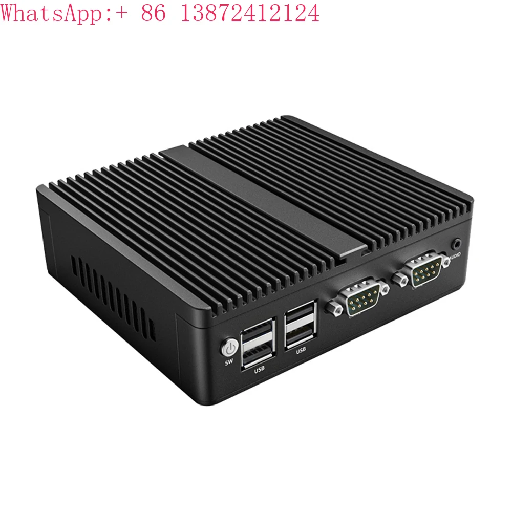 forIntel Celeron J4125 Dual Lan Industrial Fanless Mini PC With RS485 RS232 COM Windows 11 Pro Mini Computer for POS/HTPC/Kiosk
