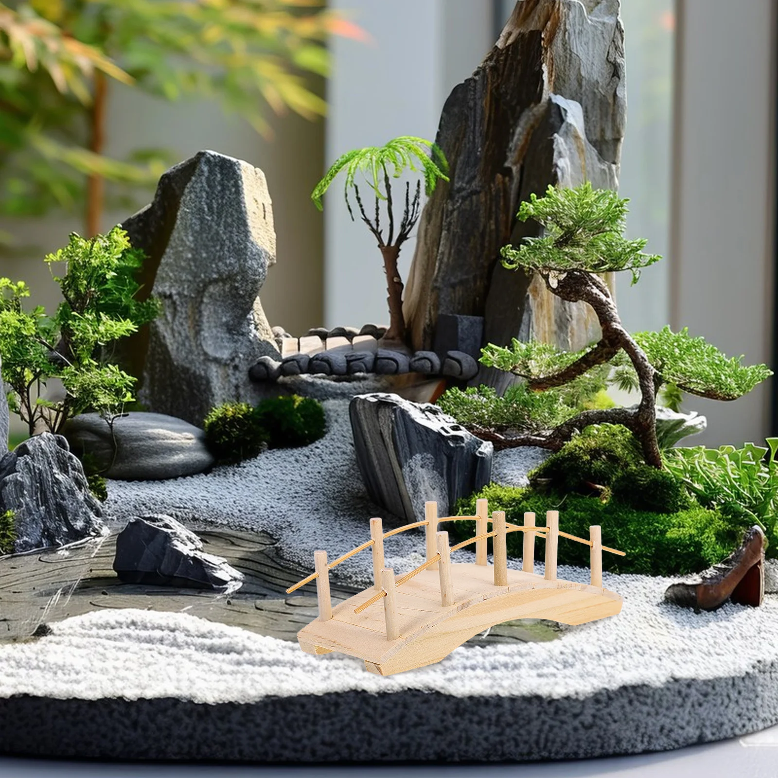 Miniature Wooden Arch Bridge For Dollhouse Fairy Garden Micro Landscape Small Timber Footbridge House Decor Accessories