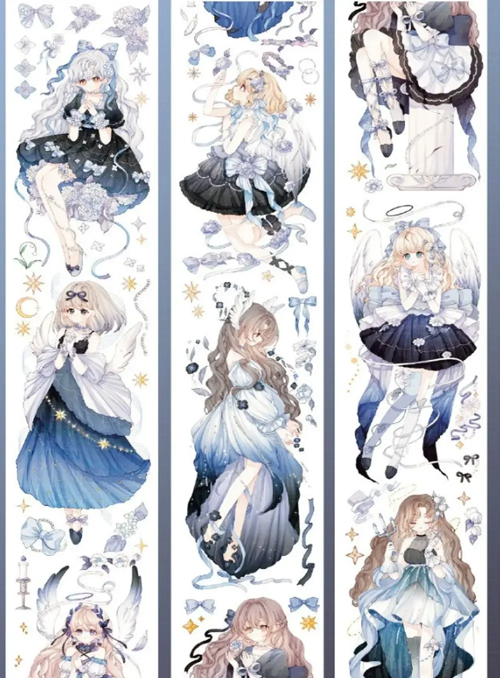 Cute Girl Angel At Night Praying Shiny PET Washi Tape