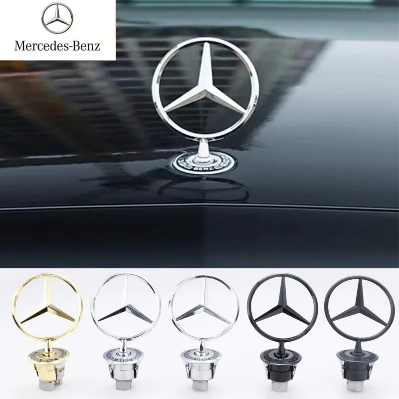 

Zinc Alloy Car Front Hood Emblem Bonnet Label Badge Decal Sticker For Mercedes Benz W204 W210 W220 W212 C180 C200 C E S Class