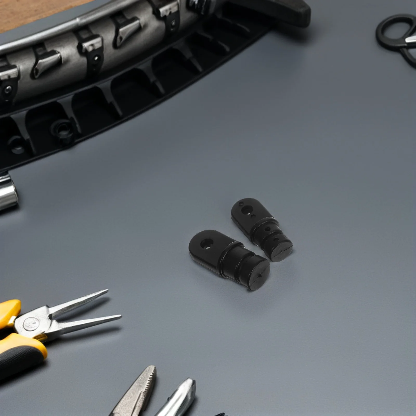 2 قطعة البحرية الأسود النايلون نهاية قبعات الصلبة تصميم يخت الأنابيب 3 4 بوصة 5 8 بوصة استبدال جزء قارب سطح السكك الحديدية غطاء #5