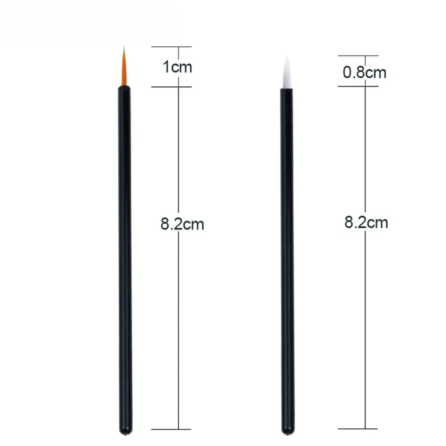 50 sztuk/partia Szczoteczki do zdobienia paznokci z żelowym eyelinerem wielokrotnego użytku, pisaki do malowania, jednorazowe eyelinery, narzędzia do makijażu oczu.