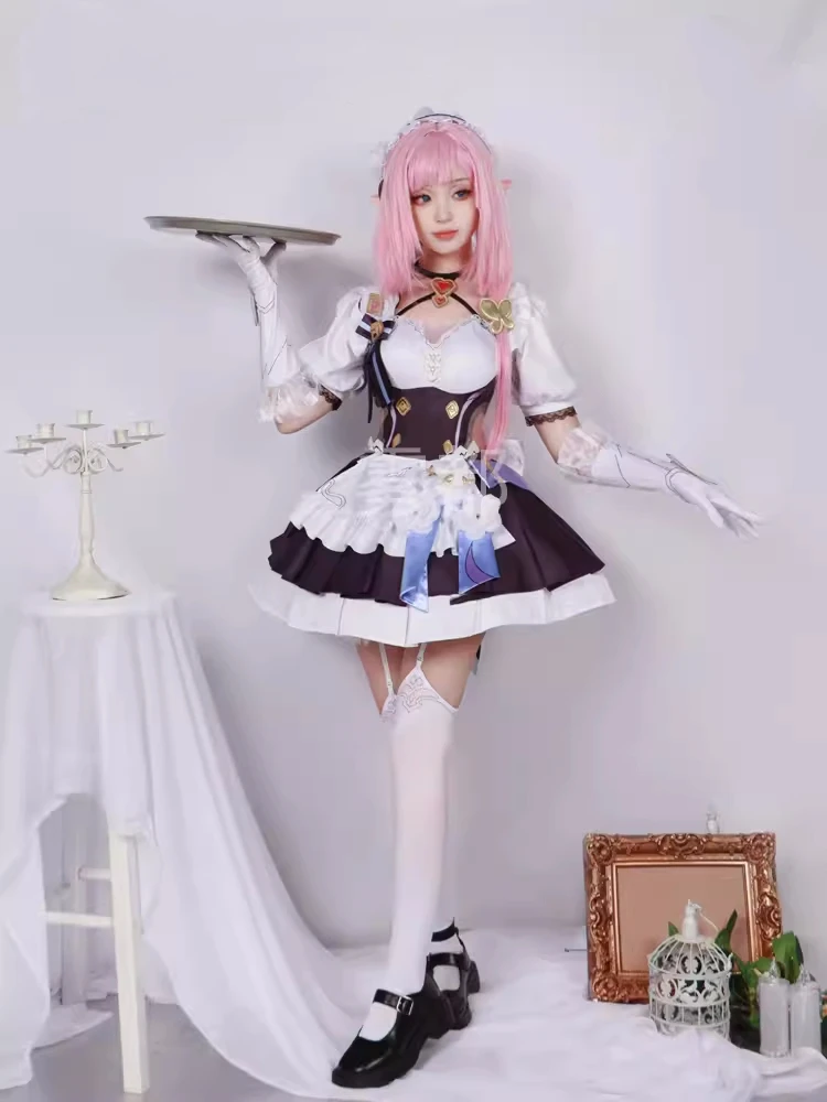 

Elysia Cosplay Dress Suit Game Honkai Impact 3rd Anime Women Maid Uniform Halloween Carnival Role Play Clothing Outfit Stock