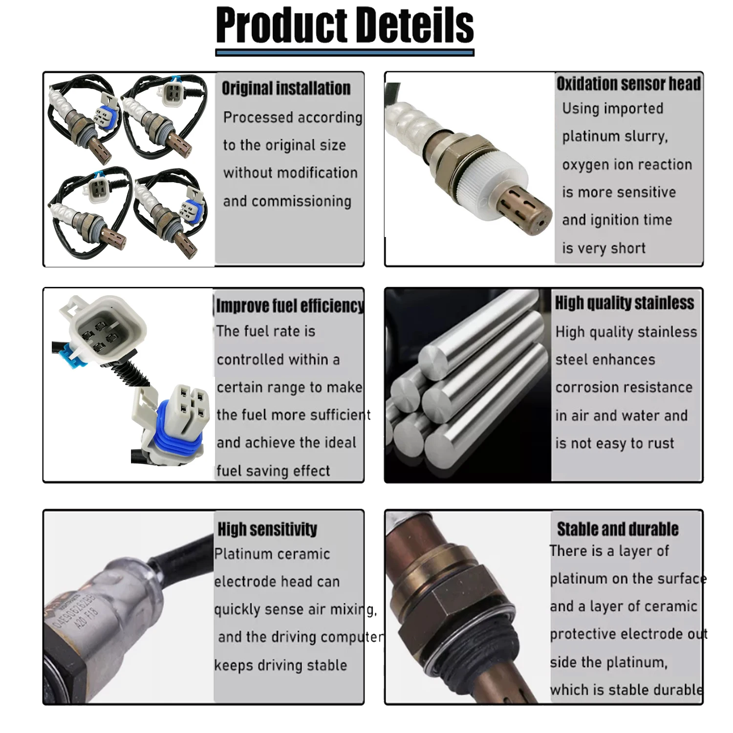 4X Upstream Downstream Oxygen O2 Sensor 1 2 Bank 1 2 For Chevrolet Suburban 1500 2500 2008 - 2013 GMC Sierra 2500 HD 2009 - 2011