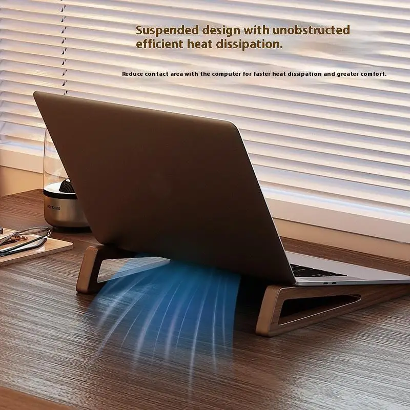 1 Set High Quality Durable Foldable Wooden Laptop Stand Adjustable 12° Angle With Cooling Design For Notebook Tablet Use