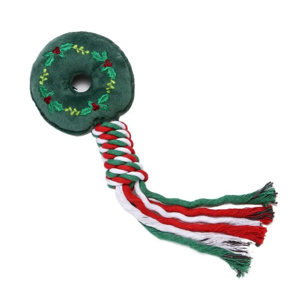 

Snowman/Christmas Tree Christmas Dog Toys Snowflake/Doughnut Shape Cotton Ropes Dog Squeakey Chew Toys Soft Plush