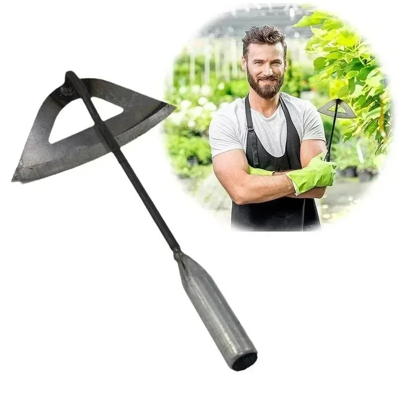 

1pc, All-steel Hardened Hollow Hoe, Handheld Weeding Rake, Planting Vegetable Farm Garden Agriculture Tool Weeding Accessories