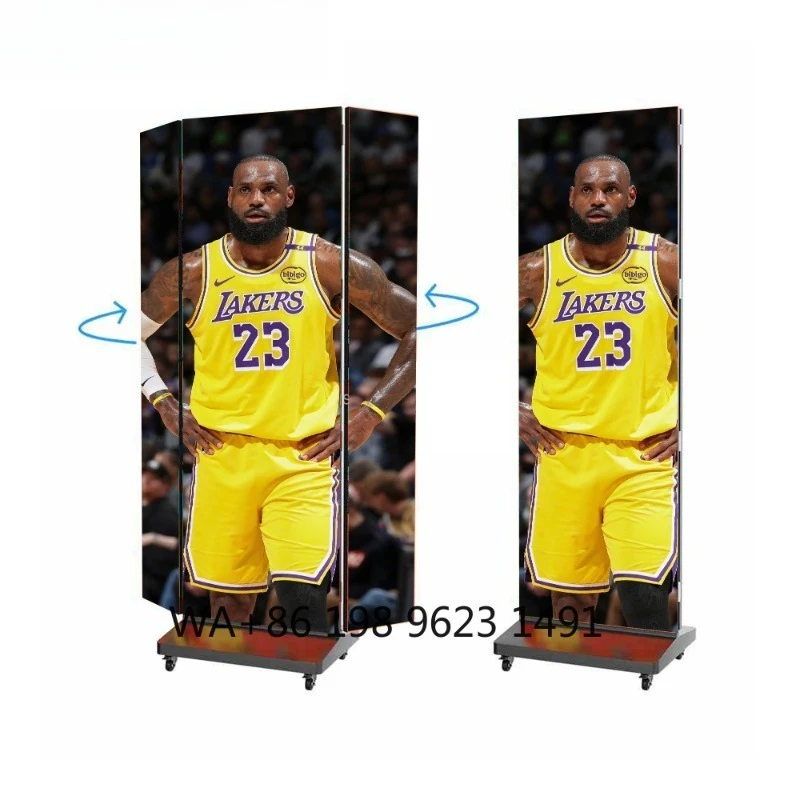 FullGOB LED Poster Screen P1.86 P3 Three-fold Indoor Large Display Board for Shopping Mall Event Digital Advertising Signage