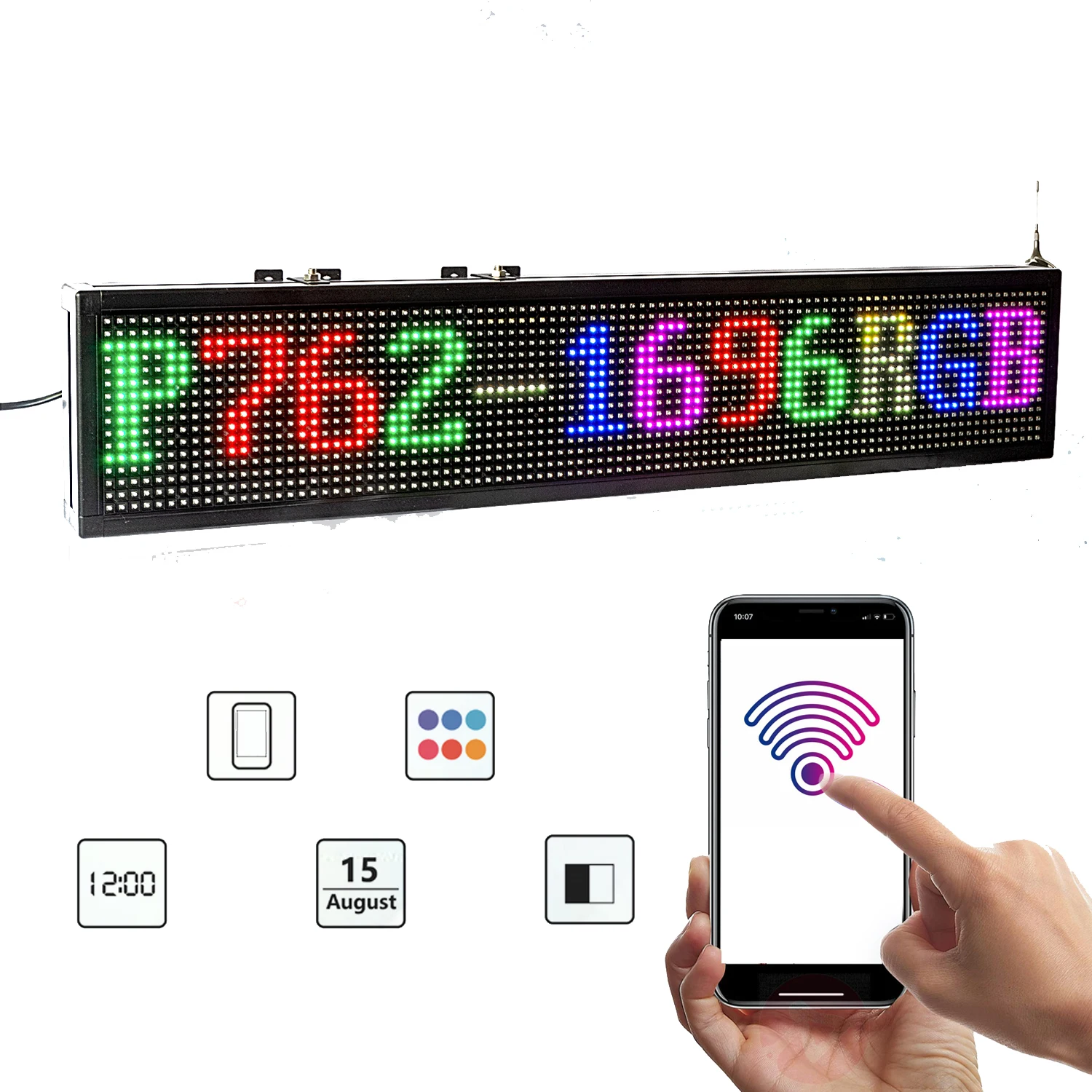 30X6 Inch Led Advertenties Tekenen Full Color Rgb Smd Display Storefront Message Board, programmeerbare Scrolling Display Programma Door Wifi/Usb