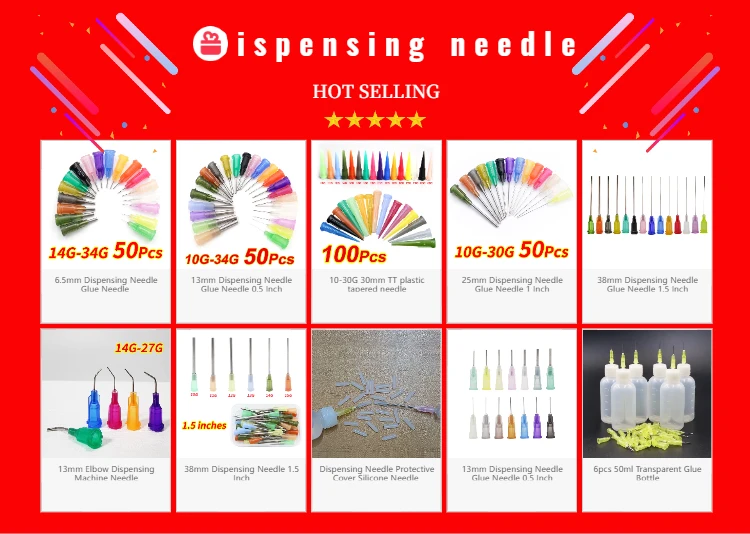 100pcs 13mm Dispensing Needle Glue Needle 0.5 Inch Suitable for All Glues Liquid Solder Paste Adhesives Dispenser Needle
