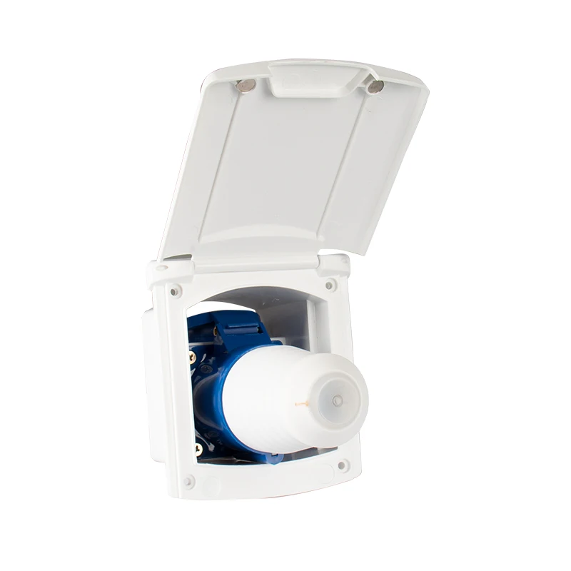 RV 캠핑카 32A 220V-240V 외부 방수 매립형 플러시 마운트 연결 플러그 소켓 (카라반, 모터홈, 트레일러 전원 입력용)